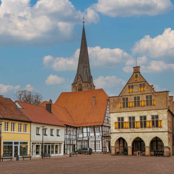 Marktplatz in der historischen Altstadt von Werne an der Lippe