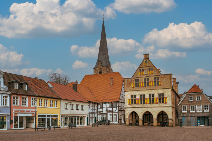 Marktplatz in der historischen Altstadt von Werne an der Lippe